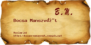 Bocsa Manszvét névjegykártya